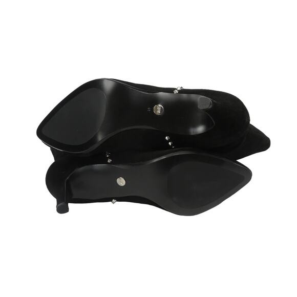 New ZARA Black Genuine Split Suede Studded Heeled Ankle Boots Women 10 EU 41 - Picture 12 of 12